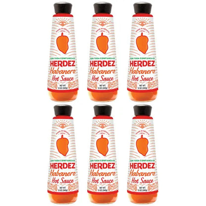 6 Pack - Herdez Habanero Mexican Glass Bottle Hot Sauce 12oz HERDEZ