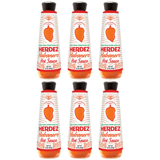 6 Pack - Herdez Habanero Mexican Glass Bottle Hot Sauce 12oz