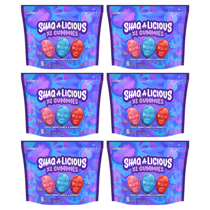 6 Pack - SHAQ-A-LICIOUS XL Gummies Original Flavor Chewy Candy Bag, 11.8 oz SHAQ-A-LICIOUS
