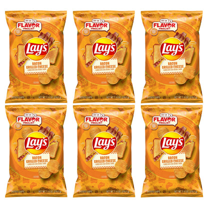 6 Pack - Frito-Lay Lay's Potato Chips Bacon Grilled Cheese 7.75oz