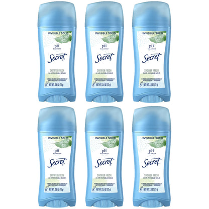 6 Pack - Secret Antiperspirant and Deodorant for Women Shower Fresh Scent 2.6 oz Secret