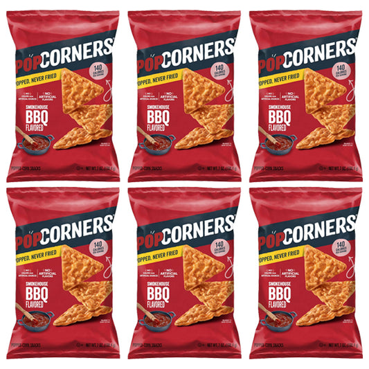 6 Pack - Popcorners Smokehouse BBQ Popped Corn Snack Chips 7oz