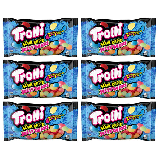 6 Pack - Trolli Sour Brite Jelly Beans 14oz Bags