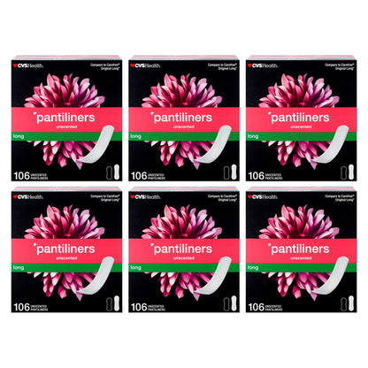 6 Pack - CVS Health Unscented Panty Liners Long 106 Count Each