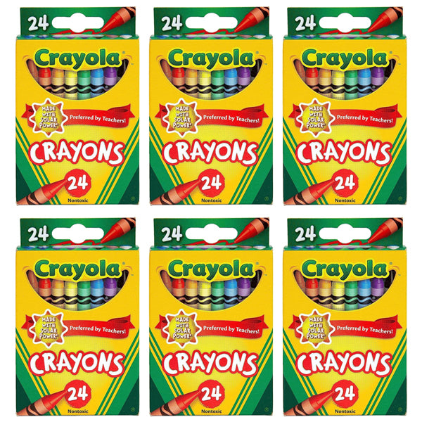 6 Pack - Crayola 24 Count Assorted Color Crayons