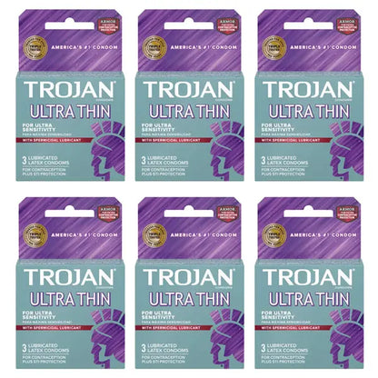 6 Pack Trojan Condom Sensitivity Ultra Thin Spermicidal 3 Count Each Deal Society 6 Pack Trojan Condom Sensitivity Ultra Thin Spermicidal 3 Count Each Deal Society