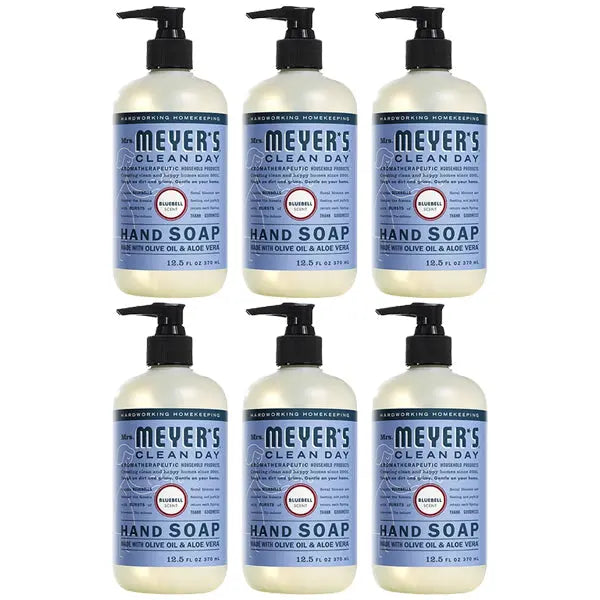 6 Pack - MRS. MEYER'S CLEAN DAY Hand Soap Bluebell Scent 12.5oz Mrs. Meyers