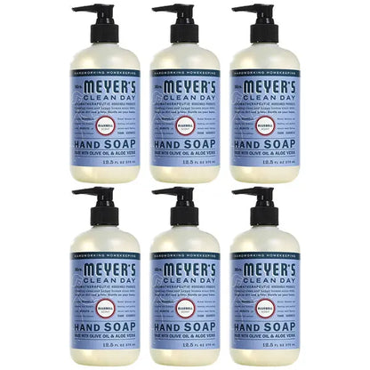6 Pack - MRS. MEYER'S CLEAN DAY Hand Soap Bluebell Scent 12.5oz Mrs. Meyers