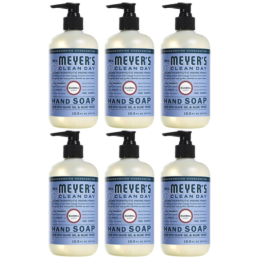 6 Pack - MRS. MEYER'S CLEAN DAY Hand Soap Bluebell Scent 12.5oz