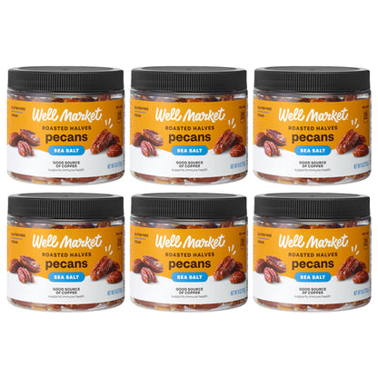 6 Pack - Well Market Gluten Free Sea Salt Roasted Pecan Halves 6oz Well Market