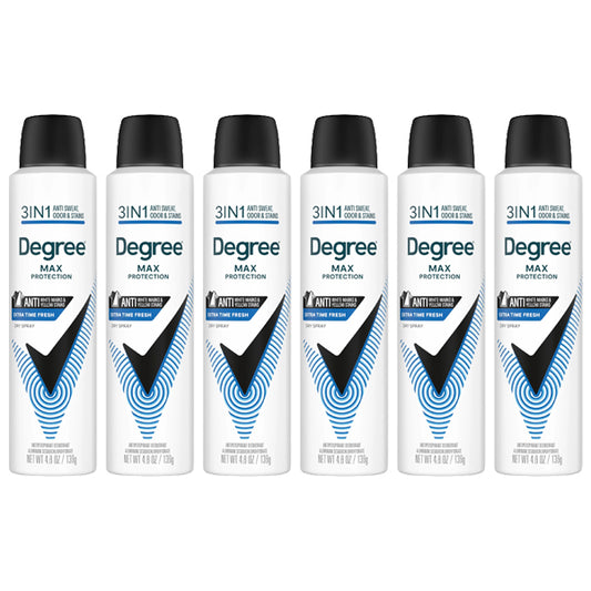 6 Pack  - Degree Men's Max Protection 3 in 1 Extra Fresh Dry Spray Antiperspirant 4.8oz Degree