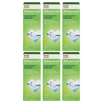 6 Pack - CVS Health Advanced Multi-Purpose Solution for Soft Contact Lenses 12oz CVS