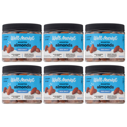 6 Pack - Well Market Almonds Roasted with Sea Salt 8oz