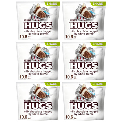 6 Pack - Hershey's Hugs Milk Chocolate and White Cream Candy 10.6oz