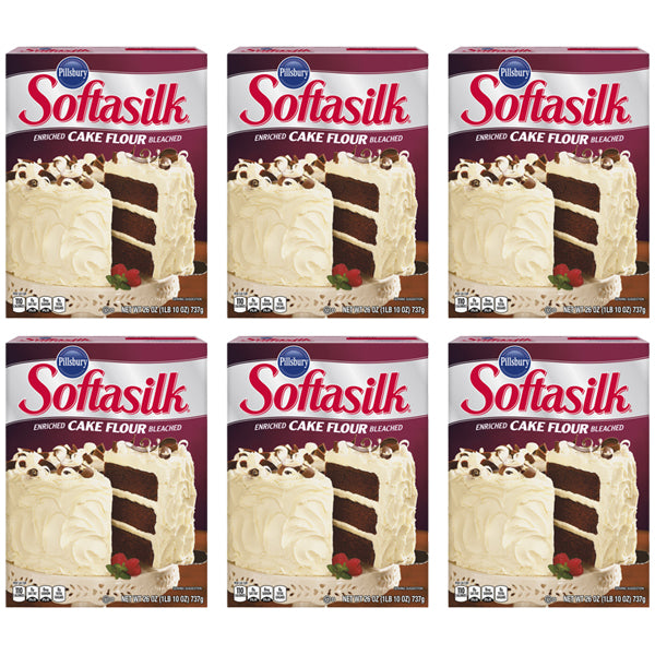6 Pack - Pillsbury Softasilk Enriched Bleached Cake Flour 26oz Pillsbury