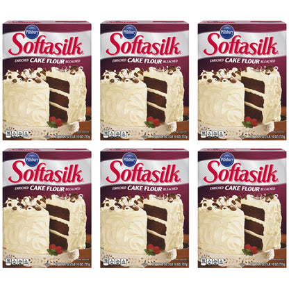 6 Pack - Pillsbury Softasilk Enriched Bleached Cake Flour 26oz Pillsbury