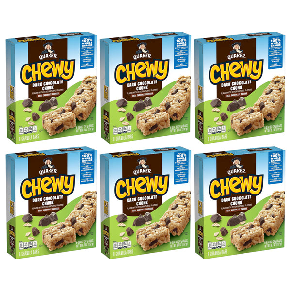 6 Pack - Quaker Chewy Granola Bars Dark Chocolate Chunk 8 Count Each
