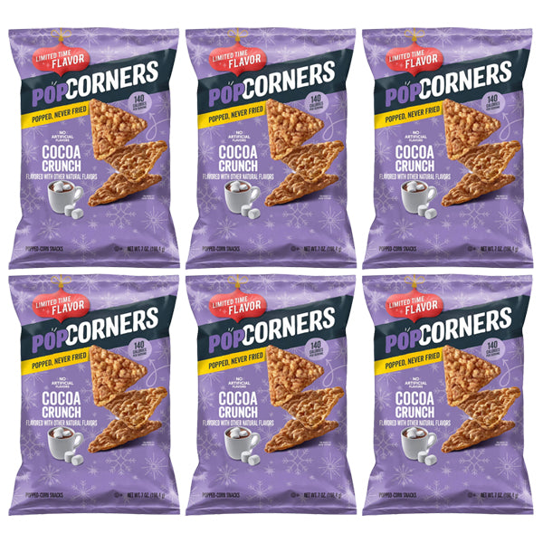 6 Pack - Popcorners Holiday Cocoa Crunch Popped Corn Snack 7oz