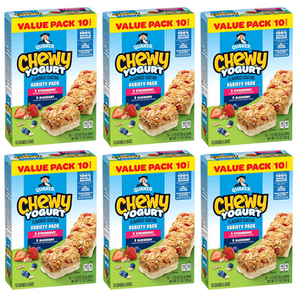 6 Pack - Quaker Chewy Yogurt Bars Blueberry & Strawberry Variety Pack 10ct Each