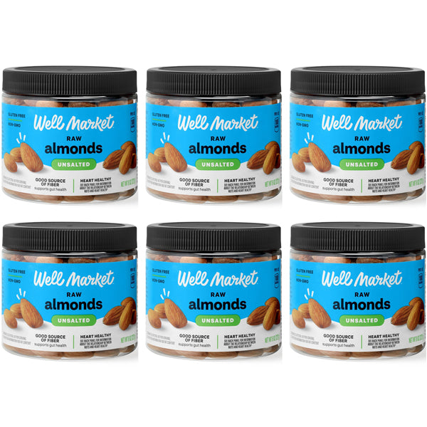 6 Pack - Well Market Almonds Raw Natural Unsalted 8oz