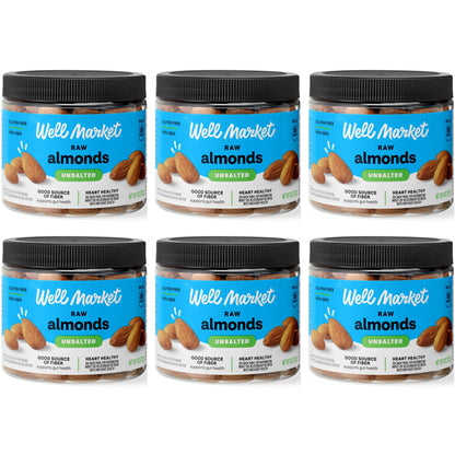 6 Pack - Well Market Almonds Raw Natural Unsalted 8oz