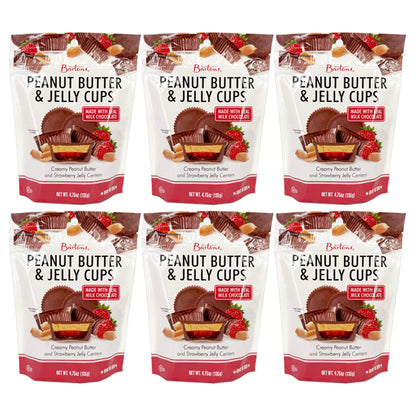 6 Pack - Bartons Peanut Butter & Jelly Cups Strawberry 4.75oz