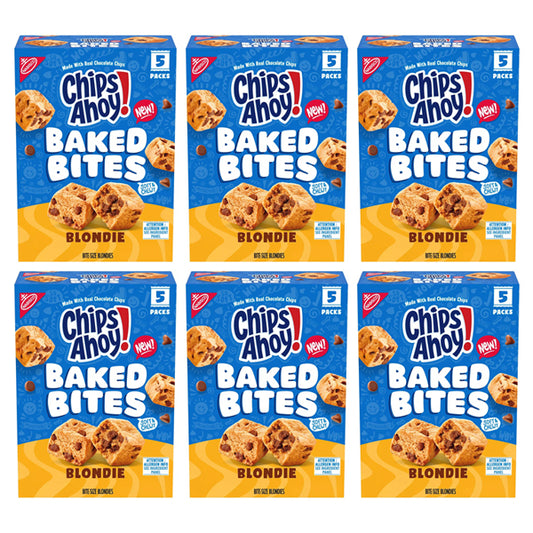 6 Pack - CHIPS AHOY! Soft & Chewy Baked Cookie Bites, Blondie 5 Count Each