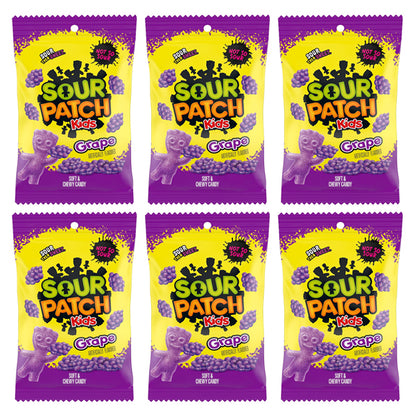 6 Pack - Sour Patch Kids Grape Soft & Chewy Candy, 8.02oz