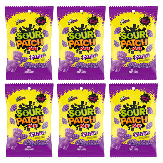 6 Pack - Sour Patch Kids Grape Soft & Chewy Candy, 8.02oz