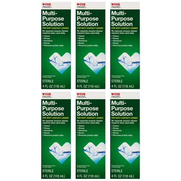 6 Pack - CVS Health Multi-Purpose Solution for Soft Contact Lenses 4oz CVS