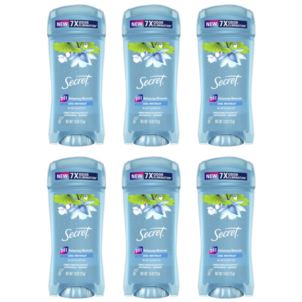 6 Pack - Secret Fresh Antiperspirant for Women Cool Waterlily Scent 2.6oz