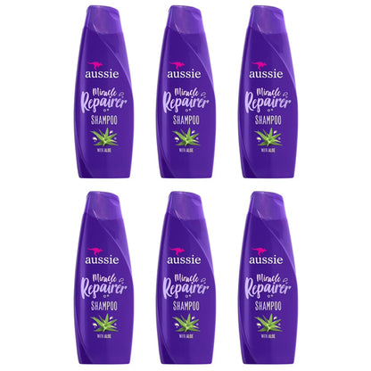 6 Pack - Aussie Miracle Repairer Shampoo with Aloe for All Hair Types 12.1 fl oz