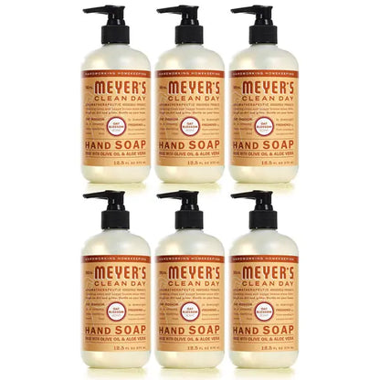 6 Pack - MRS. MEYER'S CLEAN DAY Hand Soap Oat Blossom Scent 12.5oz Mrs. Meyers