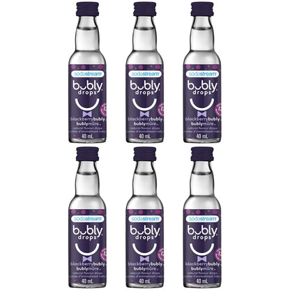 6 Pack - Sodastream BlackBerry Bubly Natural Flavor Drops 40 ml SodaStream