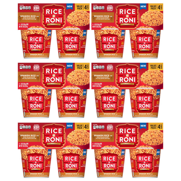 6 Pack - Rice-A-Roni Cups, Spanish Rice, 2.11 Oz 4 Count Each