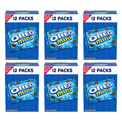 6 Pack - OREO Mini Chocolate Sandwich Cookies 12 Snack Packs Each