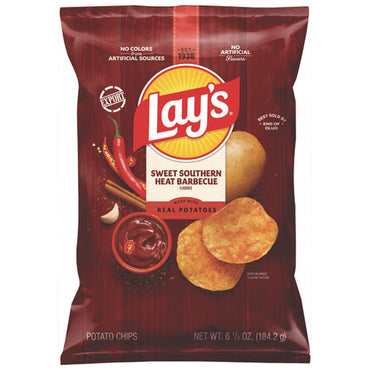 6 Pack - Lay's Sweet Southern Heat Barbecue Potato Chips 6.5oz Lay's