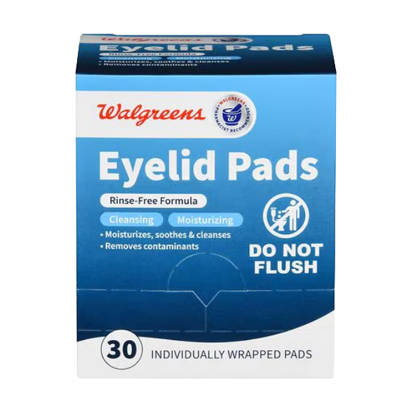 6 Pack - Walgreens Eyelid Pads, Rinse-Free Formula 30 Count Walgreens