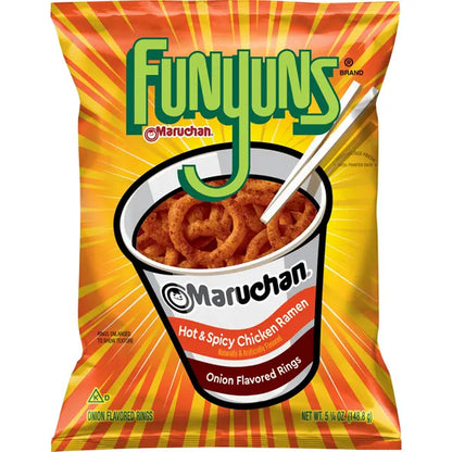 6 Pack - Funyuns Maruchan Hot & Spicy Chicken Ramen Flavored Onion Rings 5.25oz