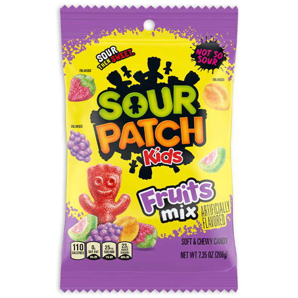 6 Pack - Sour Patch Kids Fruits Mix Soft & Chewy Candy 7.35oz