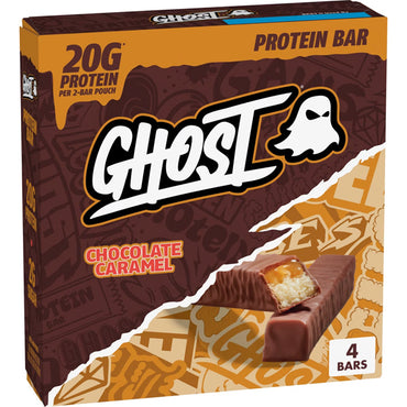 6 Pack - GHOST Chocolate Caramel Protein Bar 20g Protein 4 Count Each GHOST