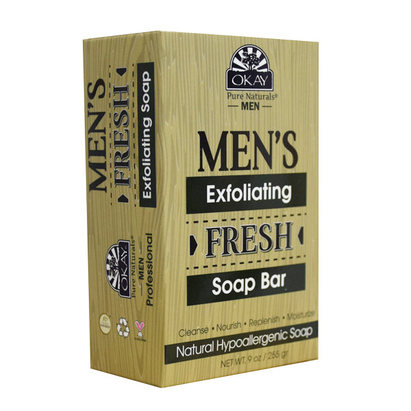 6 Pack - OKAY Pure Naturals Men's Exfoliating Fresh Soap Bar 9oz