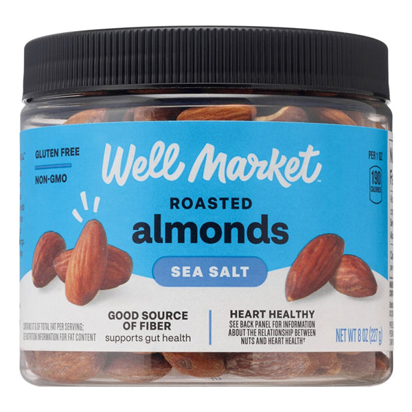 6 Pack - Well Market Almonds Roasted with Sea Salt 8oz