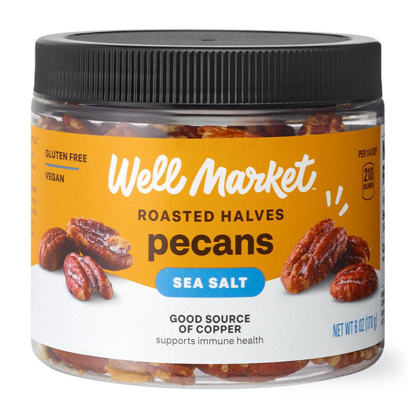 6 Pack - Well Market Gluten Free Sea Salt Roasted Pecan Halves 6oz Well Market