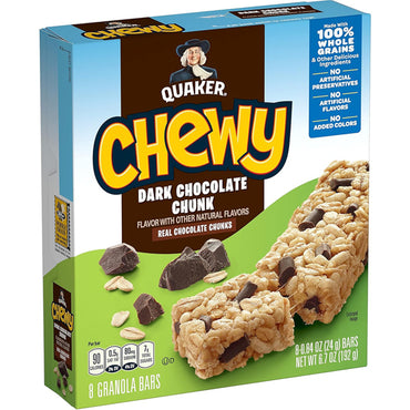 6 Pack - Quaker Chewy Granola Bars Dark Chocolate Chunk 8 Count Each