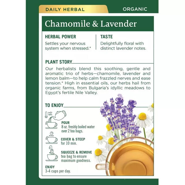 6 Pack - Traditional Medicinals Organic Chamomile with Lavender Herbal Tea 16ct Each