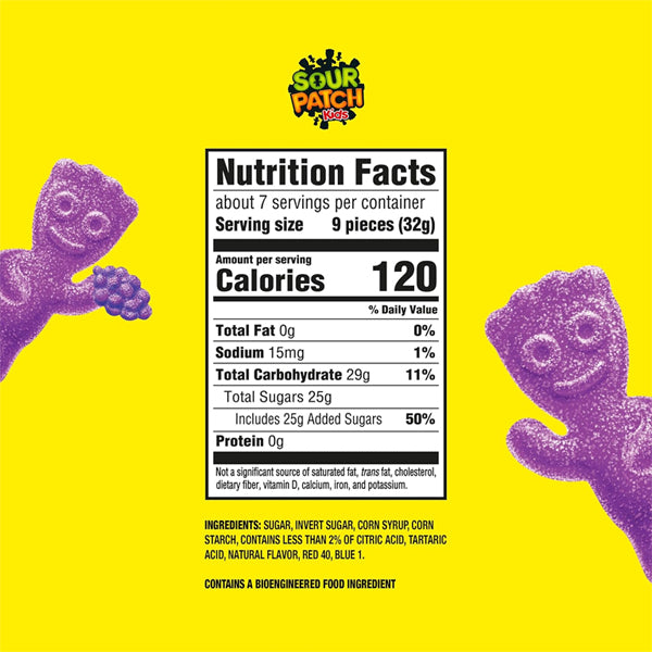 6 Pack - Sour Patch Kids Grape Soft & Chewy Candy, 8.02oz