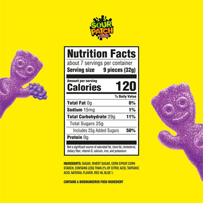 6 Pack - Sour Patch Kids Grape Soft & Chewy Candy, 8.02oz