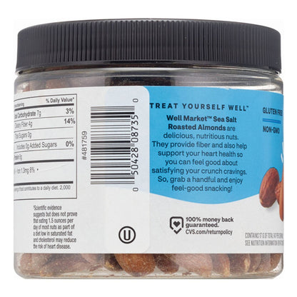 6 Pack - Well Market Almonds Roasted with Sea Salt 8oz