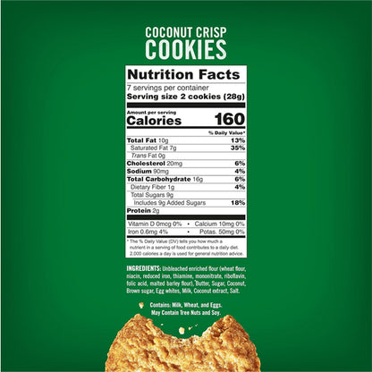 6 Pack - Tate's Bake Shop Coconut Crisp Cookies 7oz